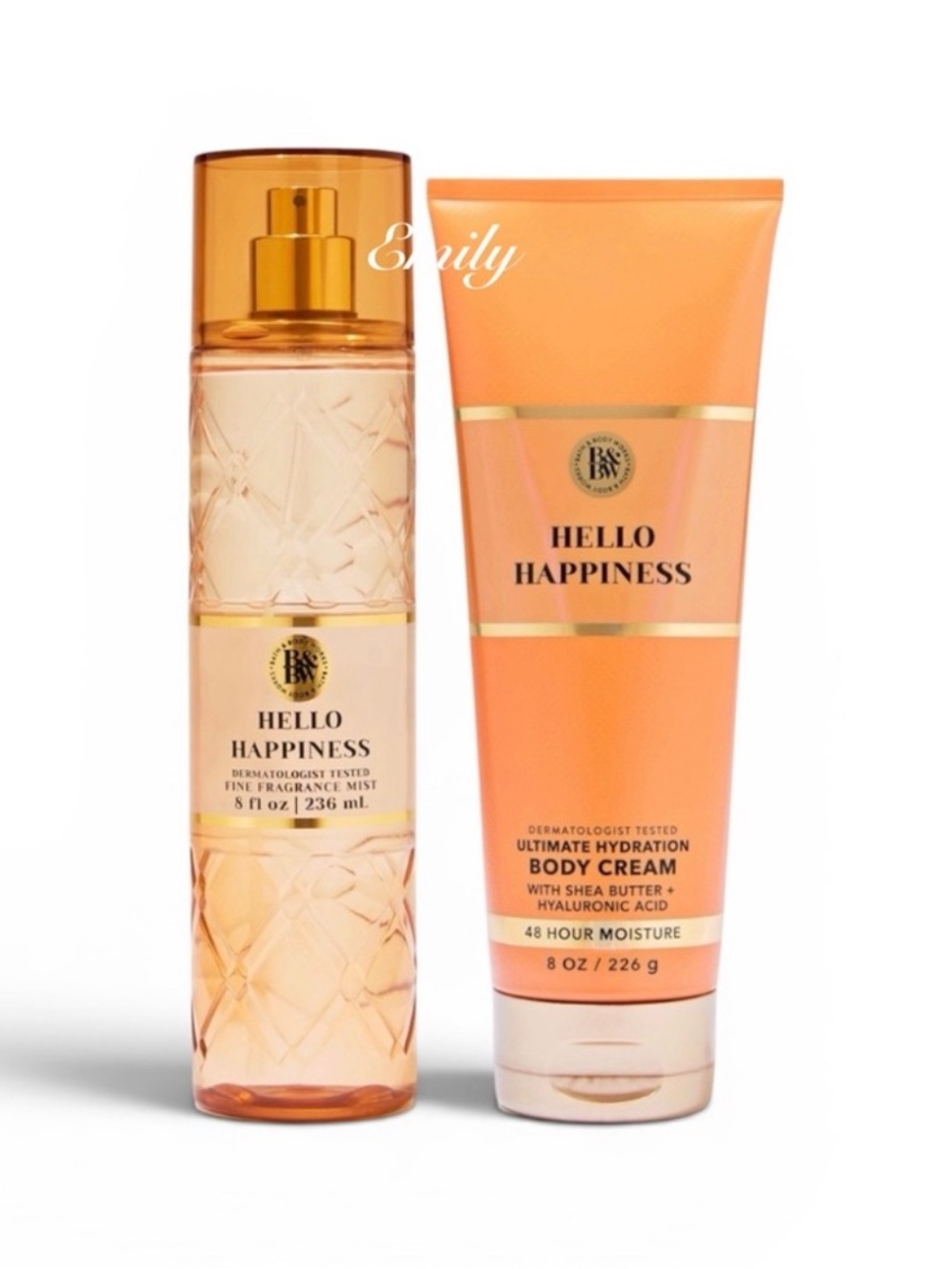 Bath & Body Works HELLO HAPPINESS Body Mist & Cream Set